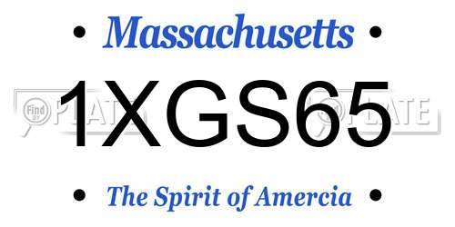 1XGS65 Massachusetts License Plate