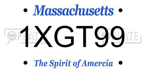 1XGT99 Massachusetts License Plate