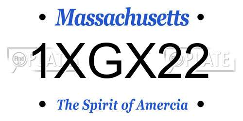 1XGX22 Massachusetts License Plate
