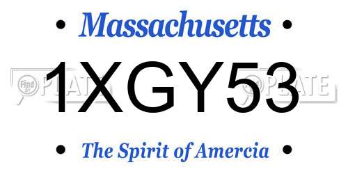 1XGY53 Massachusetts License Plate