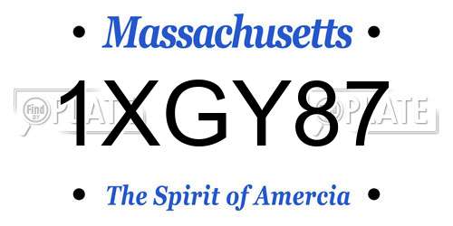 1XGY87 Massachusetts License Plate