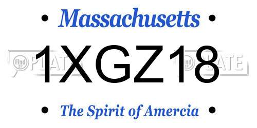 1XGZ18 Massachusetts License Plate