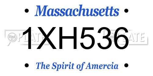 1XH536 Massachusetts License Plate