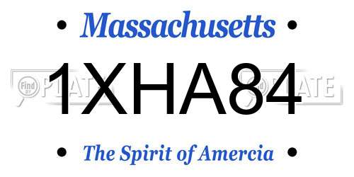 1XHA84 Massachusetts License Plate