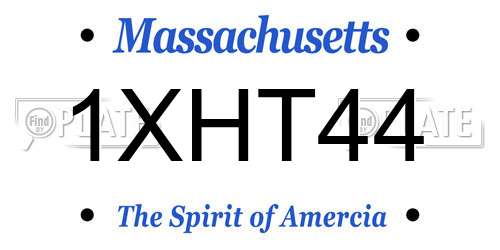 1XHT44 Massachusetts License Plate