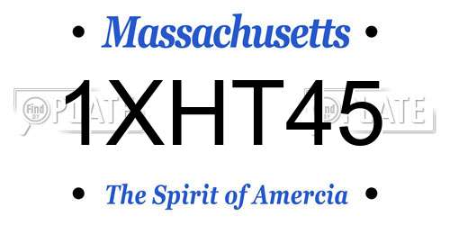 1XHT45 Massachusetts License Plate