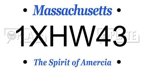1XHW43 Massachusetts License Plate
