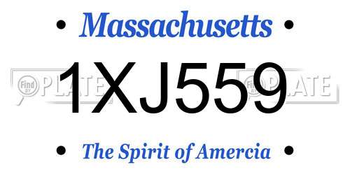 1XJ559 Massachusetts License Plate
