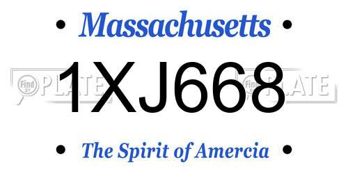 1XJ668 Massachusetts License Plate