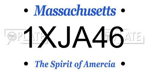 1XJA46 Massachusetts License Plate