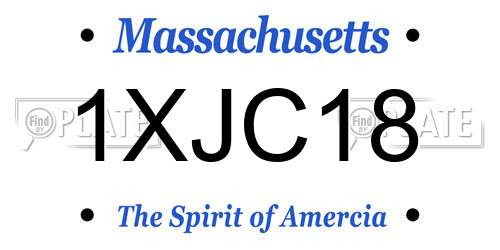 1XJC18 Massachusetts License Plate