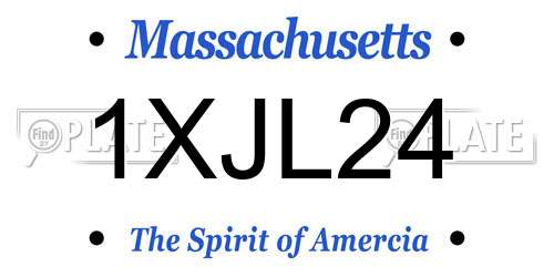 1XJL24 Massachusetts License Plate