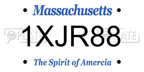 1XJR88 Massachusetts License Plate