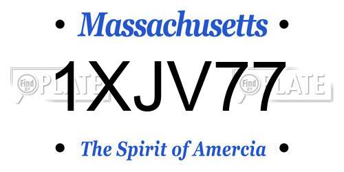 1XJV77 Massachusetts License Plate