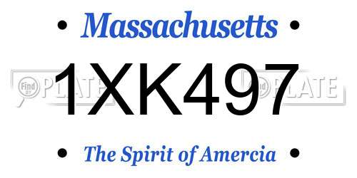1XK497 Massachusetts License Plate
