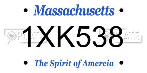 1XK538 Massachusetts License Plate