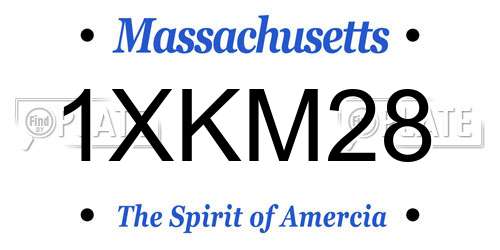 1XKM28 Massachusetts License Plate