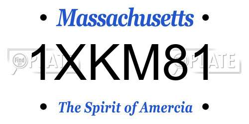 1XKM81 Massachusetts License Plate