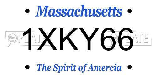 1XKY66 Massachusetts License Plate