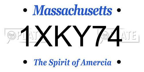 1XKY74 Massachusetts License Plate