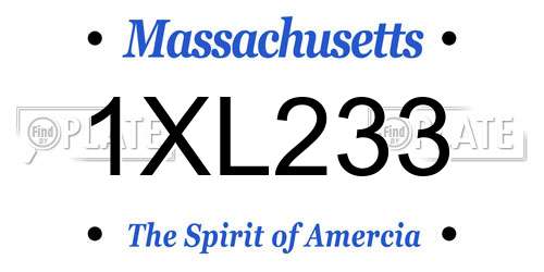 1XL233 Massachusetts License Plate