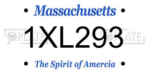 1XL293 Massachusetts License Plate