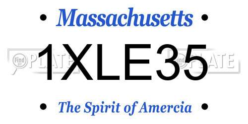 1XLE35 Massachusetts License Plate