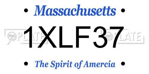 1XLF37 Massachusetts License Plate