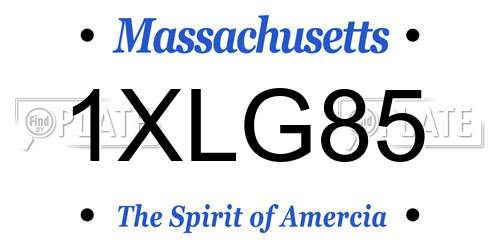 1XLG85 Massachusetts License Plate