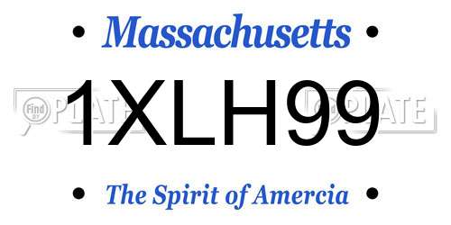 1XLH99 Massachusetts License Plate