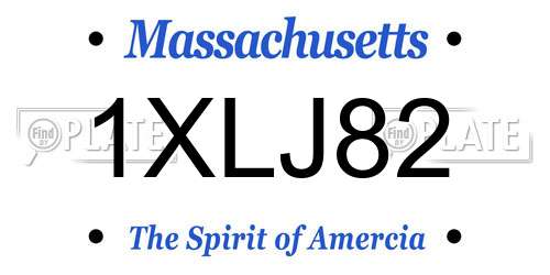 1XLJ82 Massachusetts License Plate