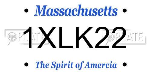 1XLK22 Massachusetts License Plate