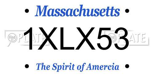 1XLX53 Massachusetts License Plate