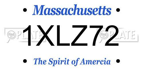 1XLZ72 Massachusetts License Plate