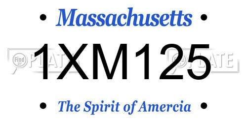1XM125 Massachusetts License Plate