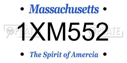 1XM552 Massachusetts License Plate