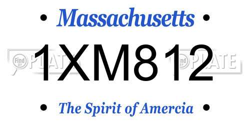 1XM812 Massachusetts License Plate