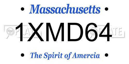 1XMD64 Massachusetts License Plate