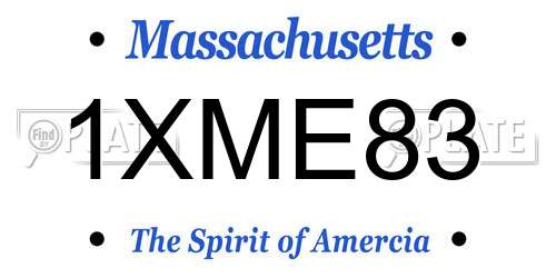 1XME83 Massachusetts License Plate