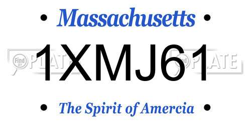 1XMJ61 Massachusetts License Plate