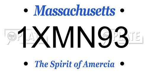 1XMN93 Massachusetts License Plate