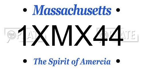 1XMX44 Massachusetts License Plate