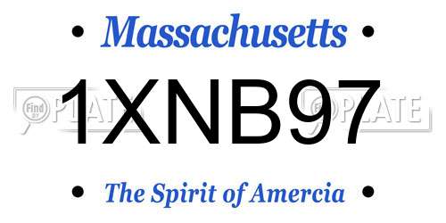 1XNB97 Massachusetts License Plate