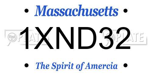 1XND32 Massachusetts License Plate