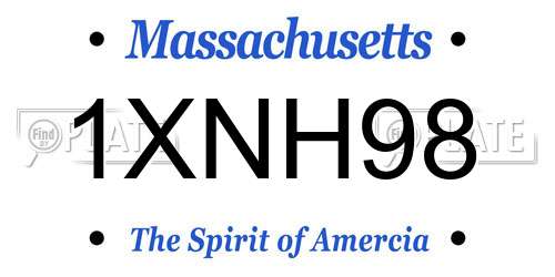 1XNH98 Massachusetts License Plate