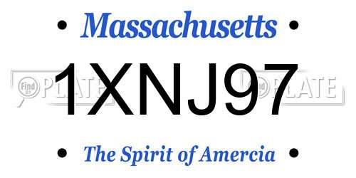 1XNJ97 Massachusetts License Plate
