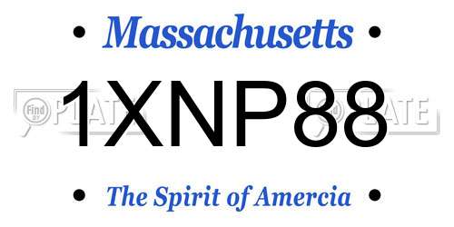 1XNP88 Massachusetts License Plate