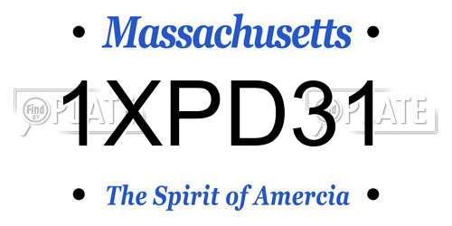 1XPD31 Massachusetts License Plate