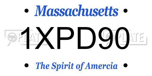 1XPD90 Massachusetts License Plate