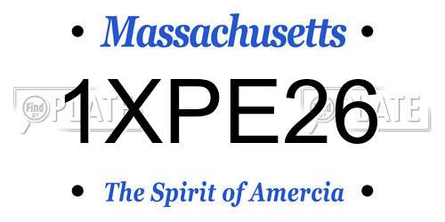 1XPE26 Massachusetts License Plate